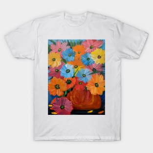 Some abstract flowers in a copper vase T-Shirt